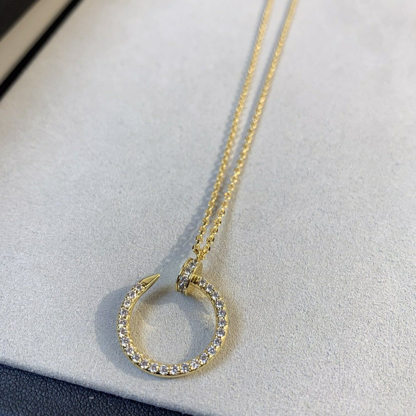 [Charm Aries Jewelry]JUSTE NECKLACE GOLD DIAMONDS