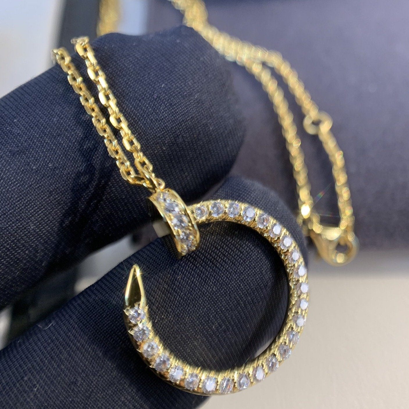 [Charm Aries Jewelry]JUSTE NECKLACE GOLD DIAMONDS