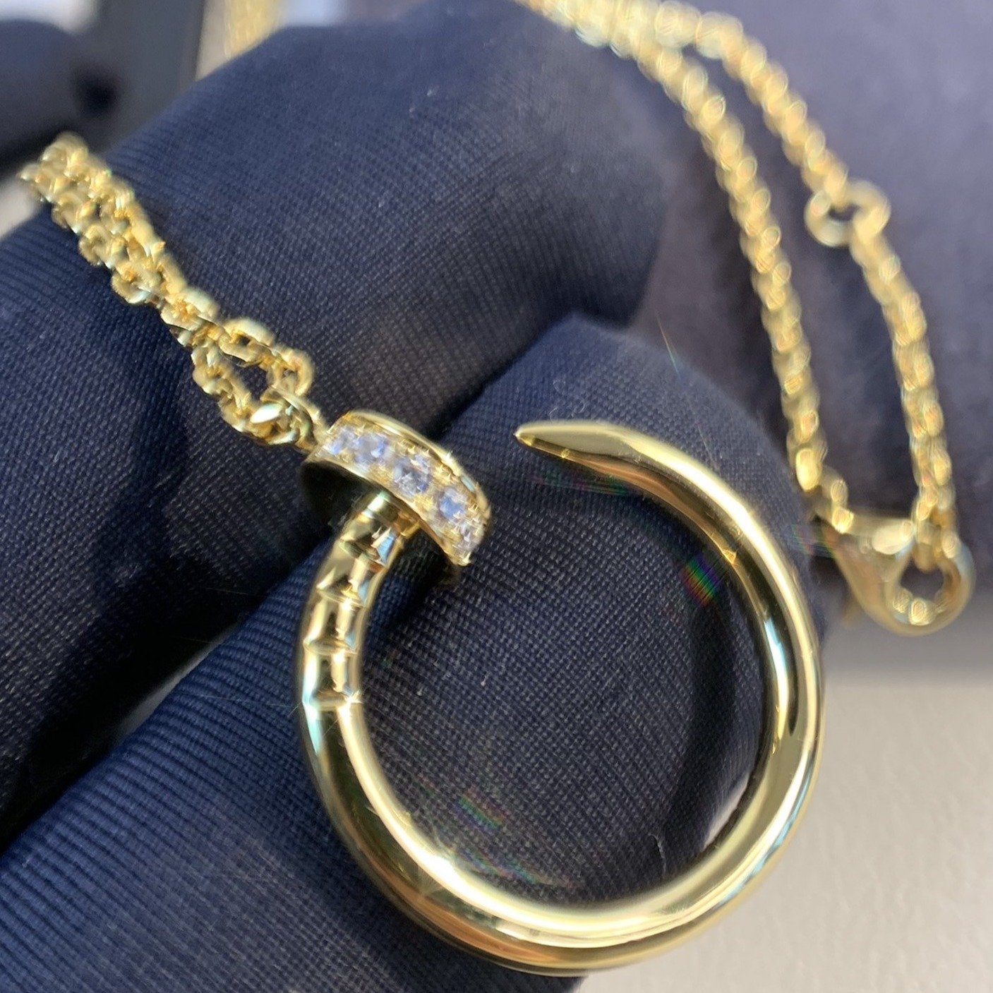 [Charm Aries Jewelry]JUSTE NECKLACE GOLD DIAMONDS