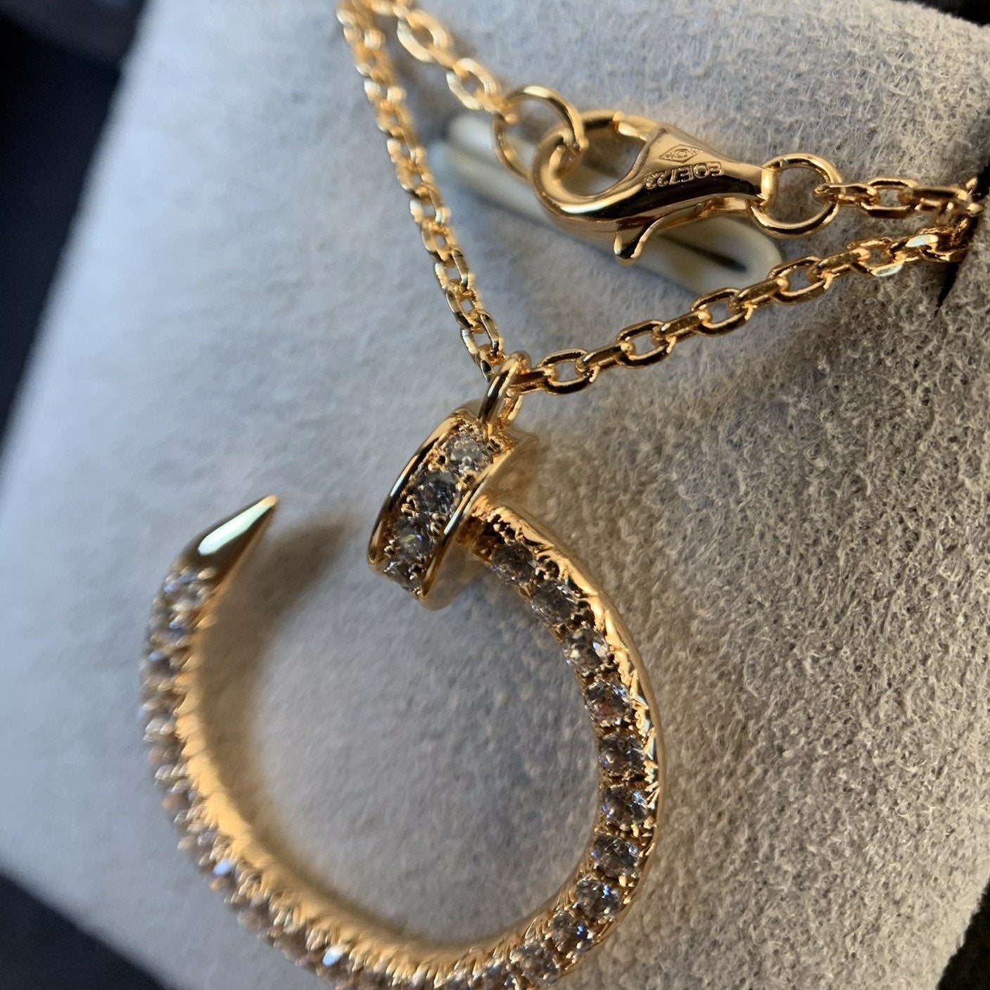 [Charm Aries Jewelry]JUSTE NECKLACE PINK GOLD DIAMONDS