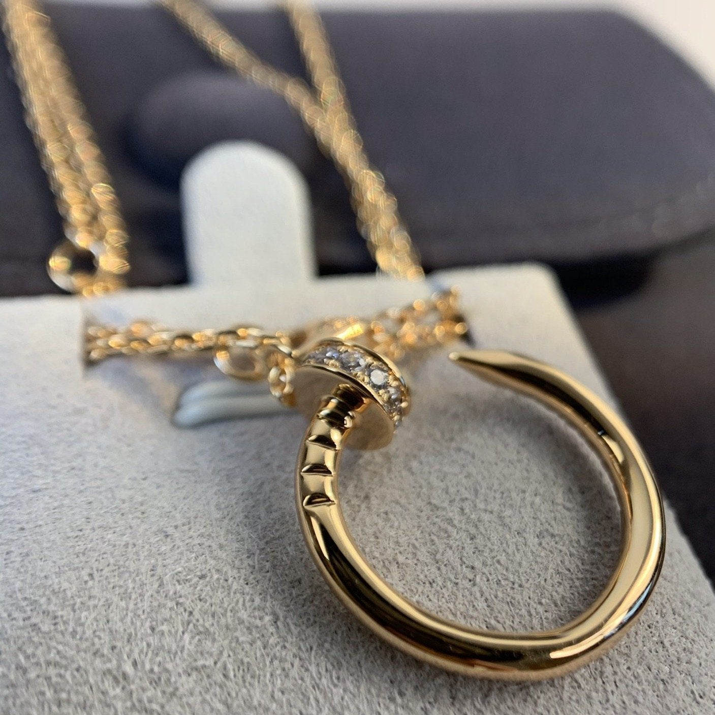 [Charm Aries Jewelry]JUSTE NECKLACE PINK GOLD DIAMONDS