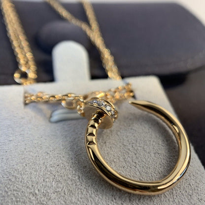 [Charm Aries Jewelry]JUSTE NECKLACE PINK GOLD DIAMONDS