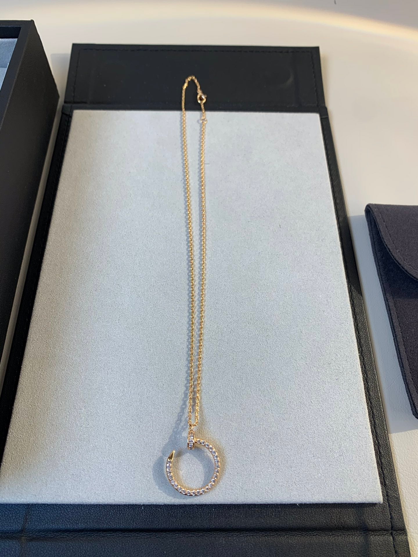 [Charm Aries Jewelry]JUSTE NECKLACE PINK GOLD DIAMONDS