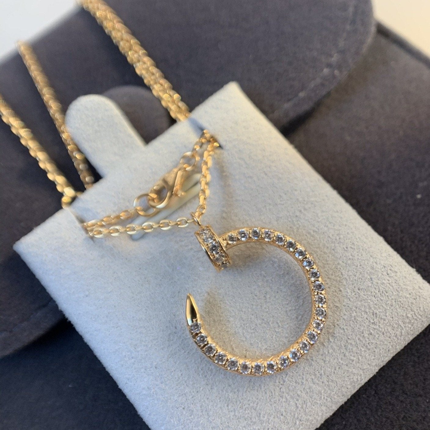 [Charm Aries Jewelry]JUSTE NECKLACE PINK GOLD DIAMONDS