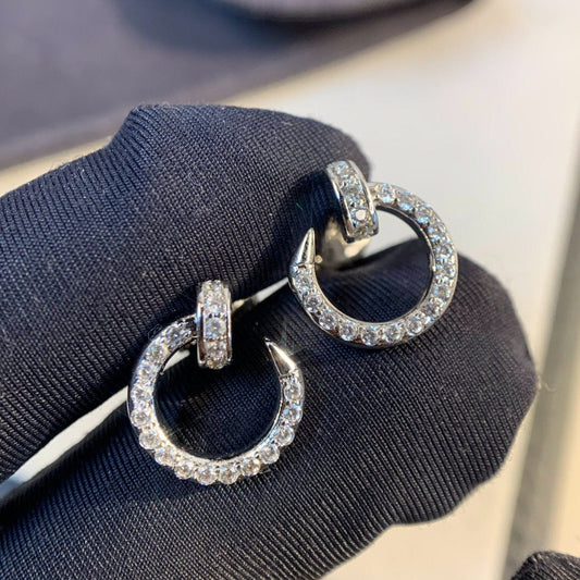 [Charm Aries Jewelry]JUSTE EARRINGS SILVER DIAMONDS