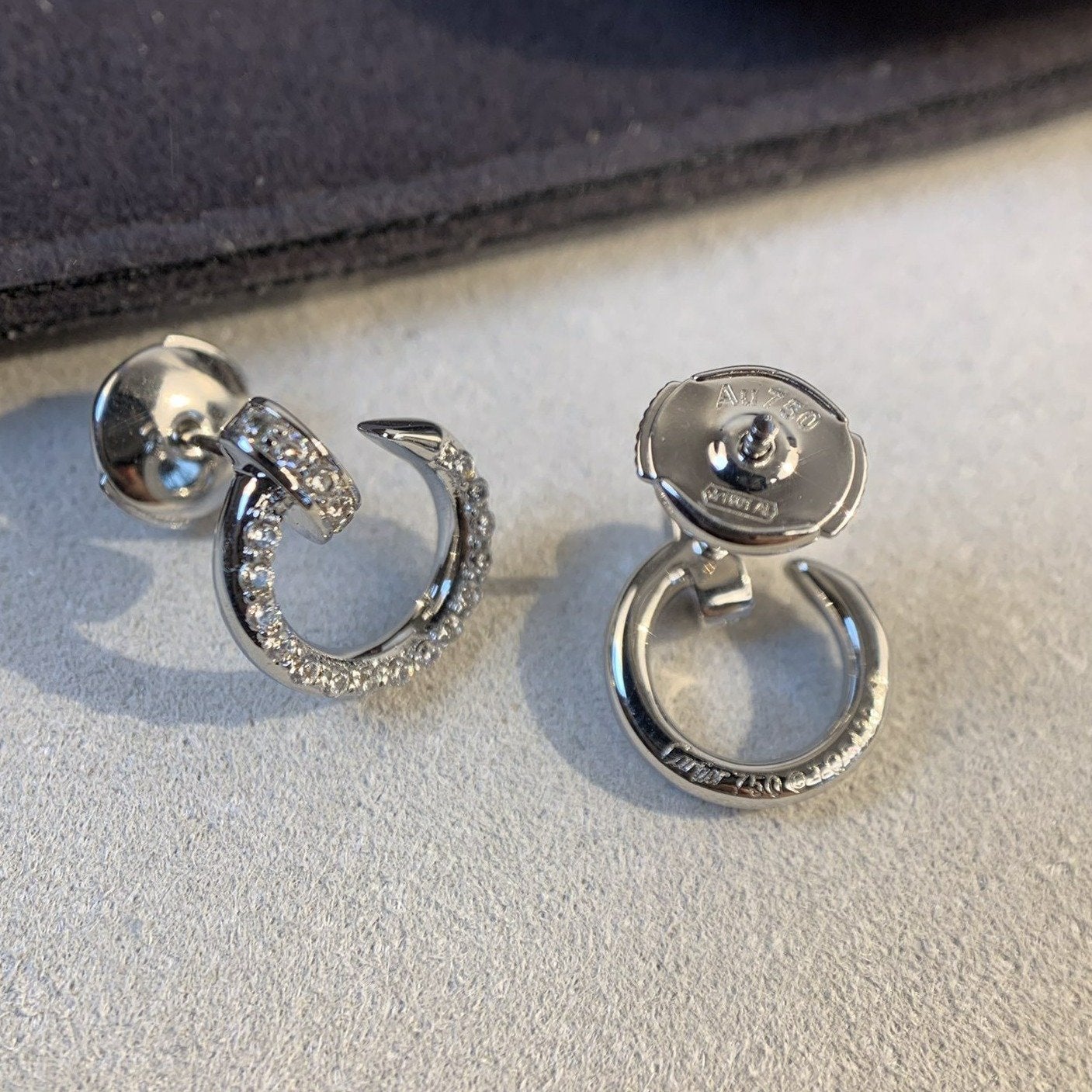 [Charm Aries Jewelry]JUSTE EARRINGS SILVER DIAMONDS