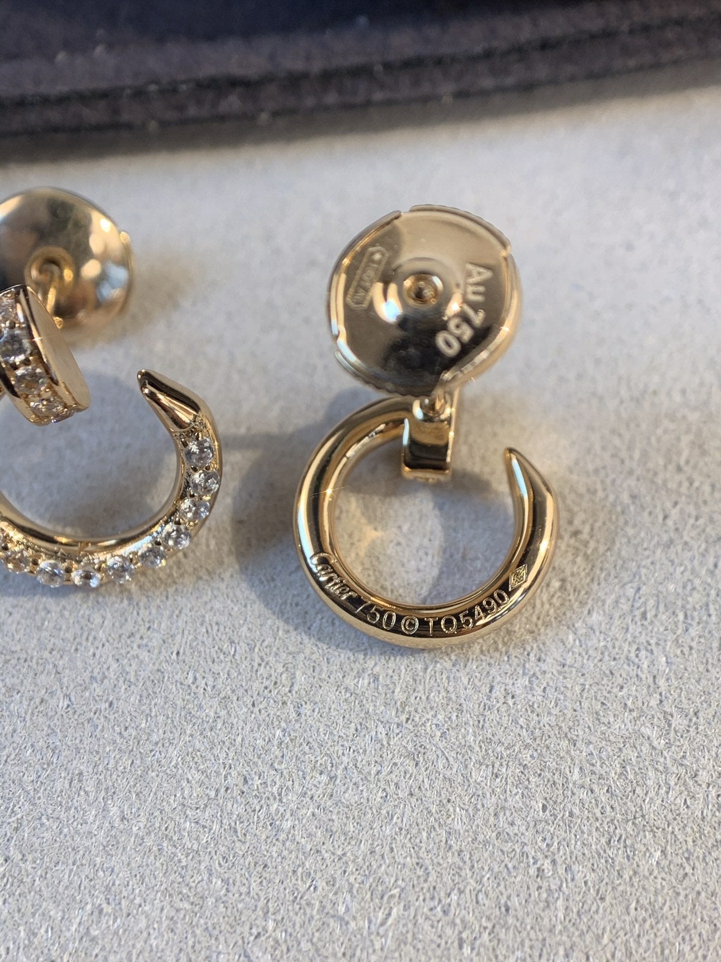[Charm Aries Jewelry]JUSTE EARRINGS GOLD DIAMONDS