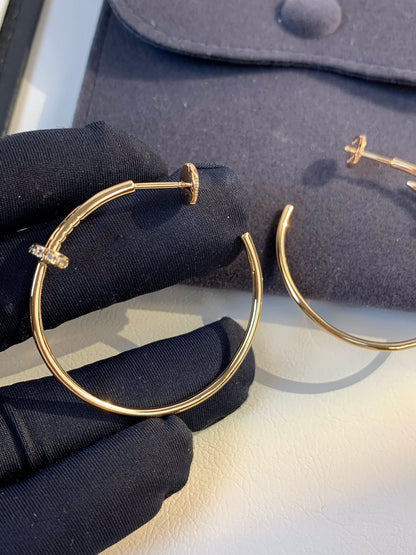 [Charm Aries Jewelry]JUSTE EARRINGS GOLD DIAMONDS 1.8MM