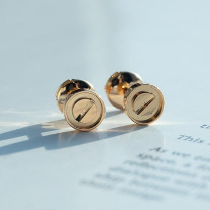 [Charm Aries Jewelry]LOVE EARRINGS PINK GOLD 10MM