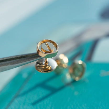 [Charm Aries Jewelry]LOVE EARRINGS PINK GOLD 10MM