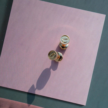 [Charm Aries Jewelry]LOVE EARRINGS PINK GOLD 10MM