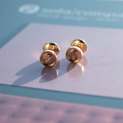 [Charm Aries Jewelry]LOVE EARRINGS PINK GOLD 10MM
