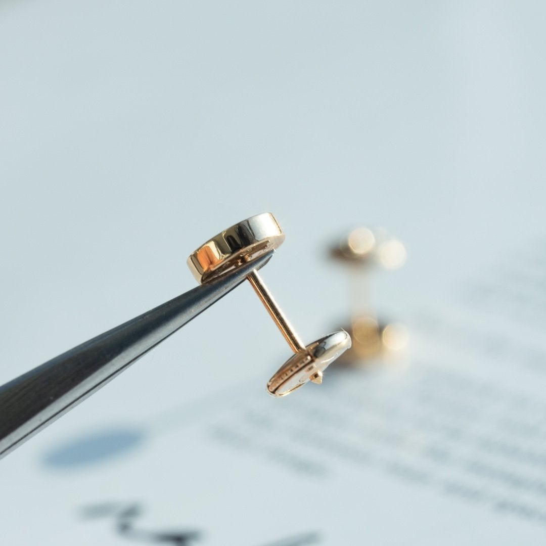 [Charm Aries Jewelry]LOVE EARRINGS PINK GOLD 10MM