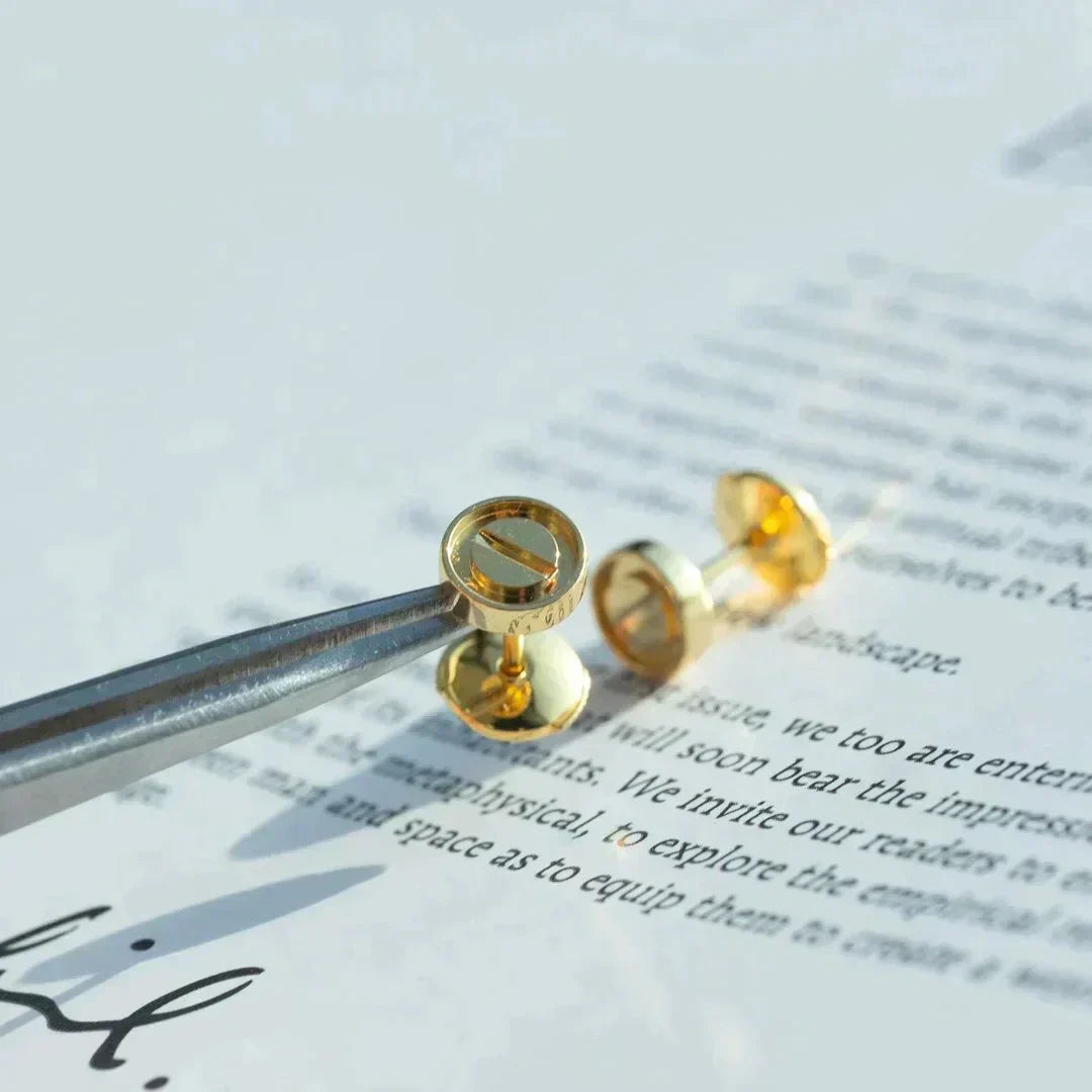 [Charm Aries Jewelry]LOVE EARRINGS GOLD 10MM