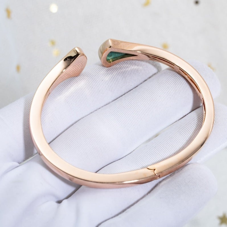 [Charm Aries Jewelry]DREAM BRACELET OPEN MALACHITE PINK GOLD