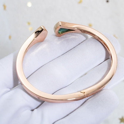 [Charm Aries Jewelry]DREAM BRACELET OPEN MALACHITE PINK GOLD