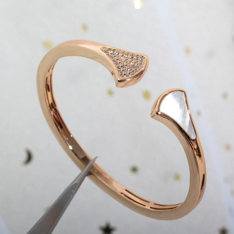[Charm Aries Jewelry]DREAM BRACELET OPEN PINK GOLD MOP DIAMOND