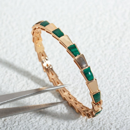 [Charm Aries Jewelry]SERPENTI BRACELET PINK GOLD MALACHITE