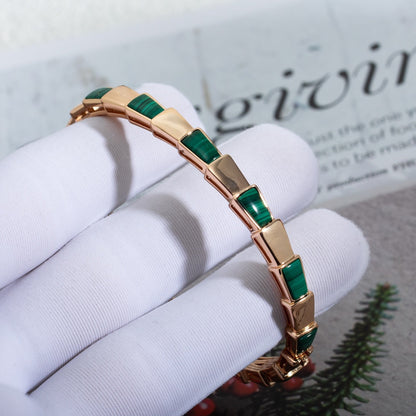 [Charm Aries Jewelry]SERPENTI BRACELET PINK GOLD MALACHITE