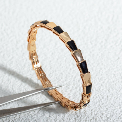 [Charm Aries Jewelry]SERPENTI BRACELET PINK GOLD ONYX