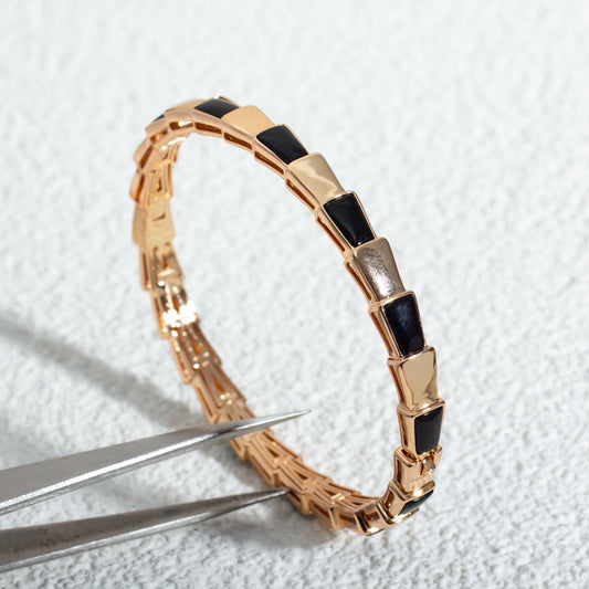 [Charm Aries Jewelry]SERPENTI BRACELET PINK GOLD ONYX