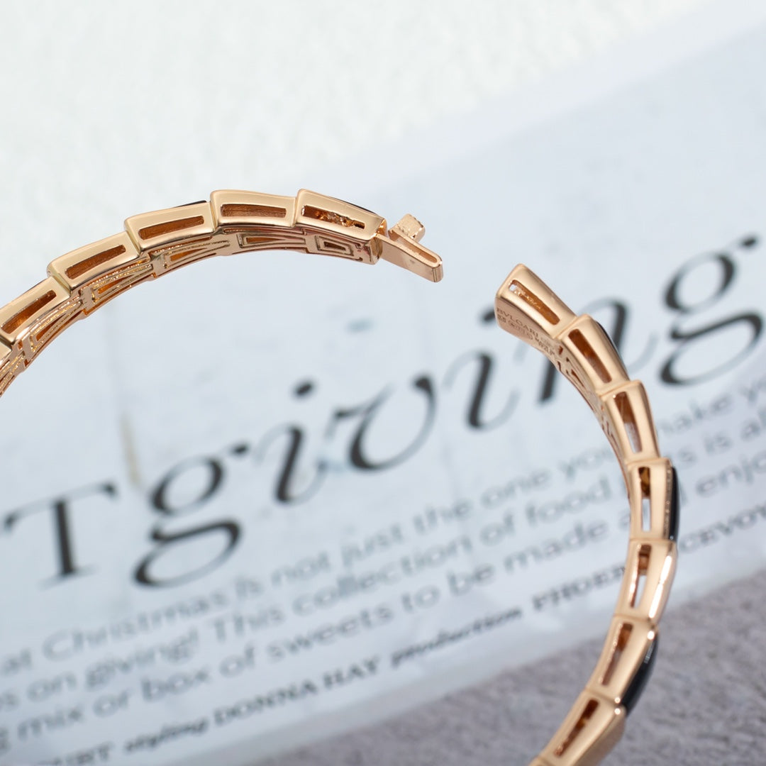 [Charm Aries Jewelry]SERPENTI BRACELET PINK GOLD ONYX