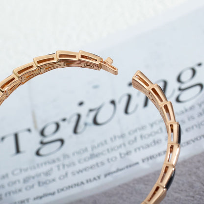 [Charm Aries Jewelry]SERPENTI BRACELET PINK GOLD ONYX