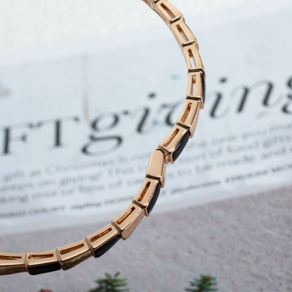 [Charm Aries Jewelry]SERPENTI BRACELET PINK GOLD ONYX
