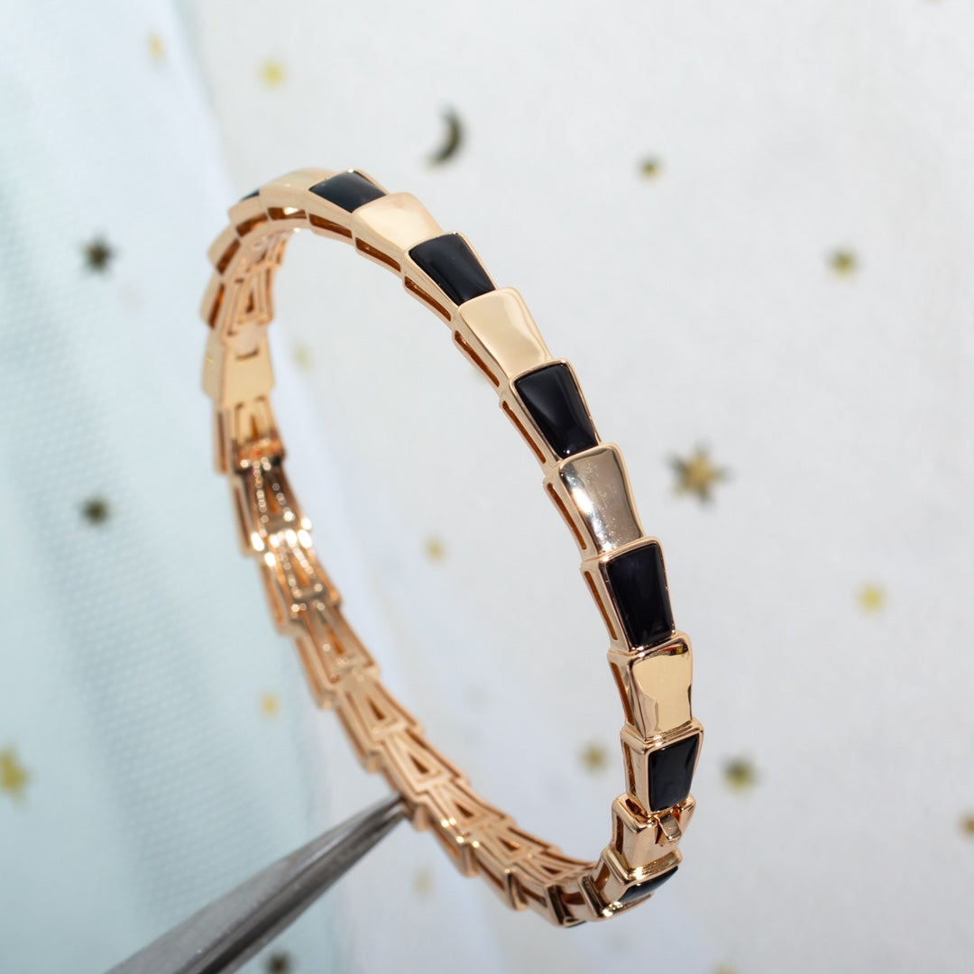 [Charm Aries Jewelry]SERPENTI BRACELET PINK GOLD ONYX