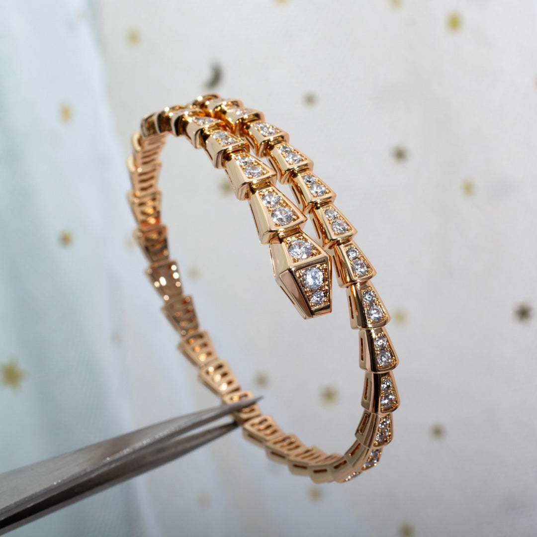 [Charm Aries Jewelry]SERPENTI BRACELET 6.8MM PINK GOLD DIAMOND