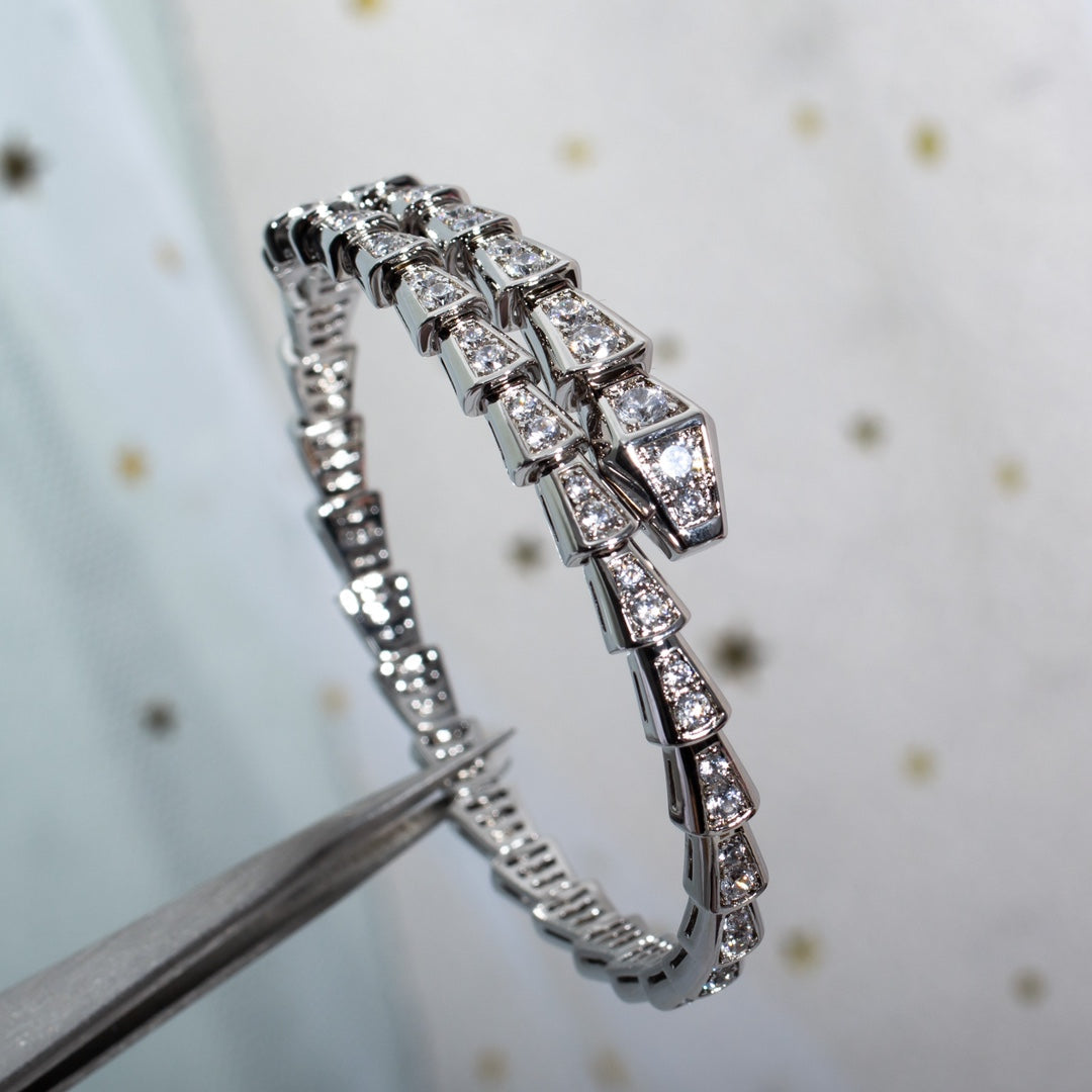 [Charm Aries Jewelry]SERPENTI BRACELET 6MM SILVER DIAMOND