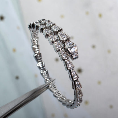 [Charm Aries Jewelry]SERPENTI BRACELET 6MM SILVER DIAMOND