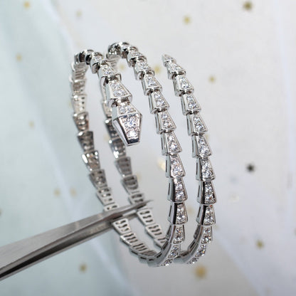 [Charm Aries Jewelry]SERPENTI BRACELET SILVER DIAMOND DOUBLE ROW