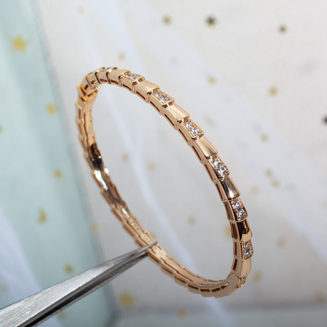 [Charm Aries Jewelry]SERPENTI SMALL BRACELET PINK GOLD DIAMOND