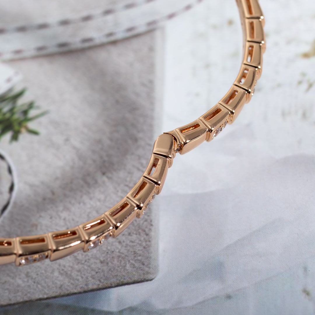 [Charm Aries Jewelry]SERPENTI SMALL BRACELET PINK GOLD DIAMOND
