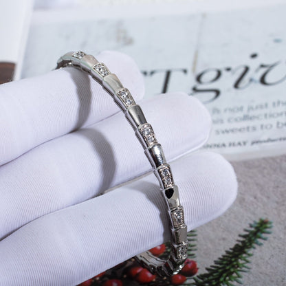 [Charm Aries Jewelry]SERPENTI BRACELET SILVER DIAMOND