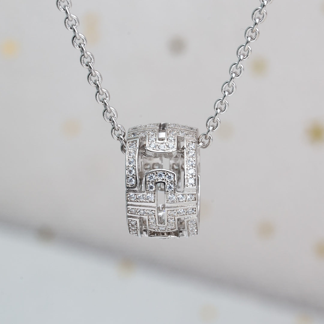 [Charm Aries Jewelry]PARENTESI NECKLACE SILVER DIAMOND