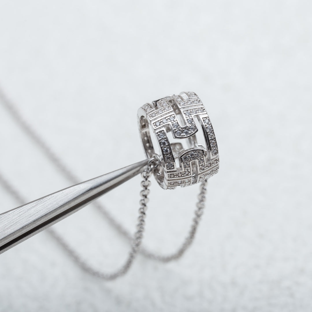 [Charm Aries Jewelry]PARENTESI NECKLACE SILVER DIAMOND