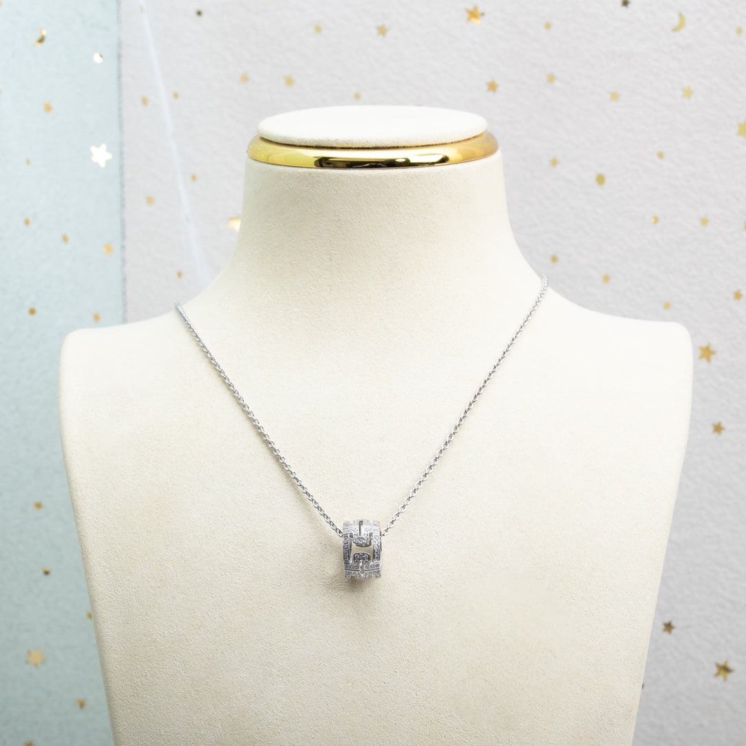 [Charm Aries Jewelry]PARENTESI NECKLACE SILVER DIAMOND