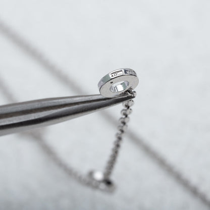 [Charm Aries Jewelry]PARENTESI NECKLACE SILVER DIAMOND