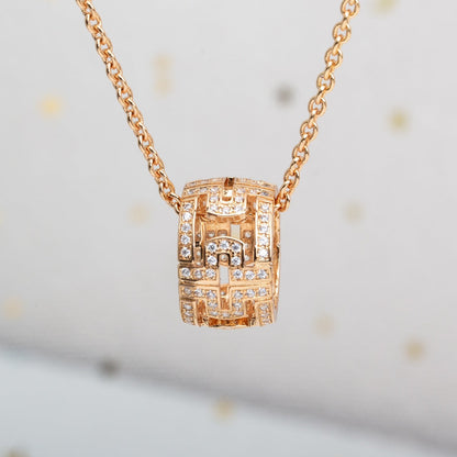 [Charm Aries Jewelry]PARENTESI NECKLACE PINK GOLD DIAMOND