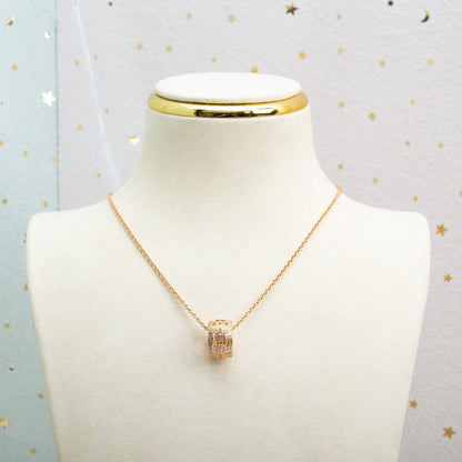 [Charm Aries Jewelry]PARENTESI NECKLACE PINK GOLD DIAMOND
