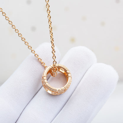 [Charm Aries Jewelry]PARENTESI NECKLACE PINK GOLD DIAMOND