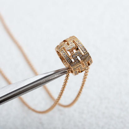 [Charm Aries Jewelry]PARENTESI NECKLACE PINK GOLD DIAMOND
