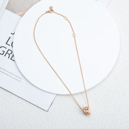 [Charm Aries Jewelry]PARENTESI NECKLACE PINK GOLD DIAMOND
