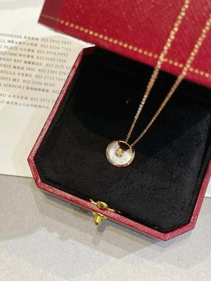[Charm Aries Jewelry]AMULETTE ROSE GOLD MOP NECKLACE
