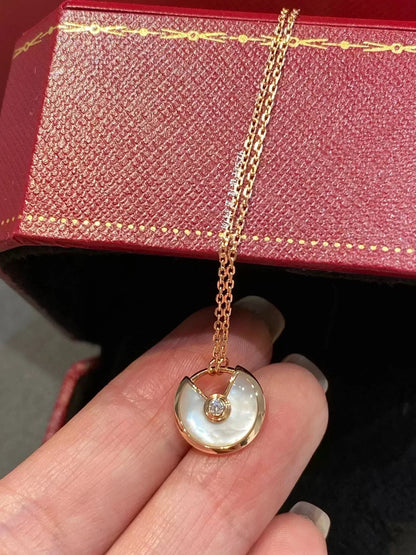 [Charm Aries Jewelry]AMULETTE ROSE GOLD MOP NECKLACE