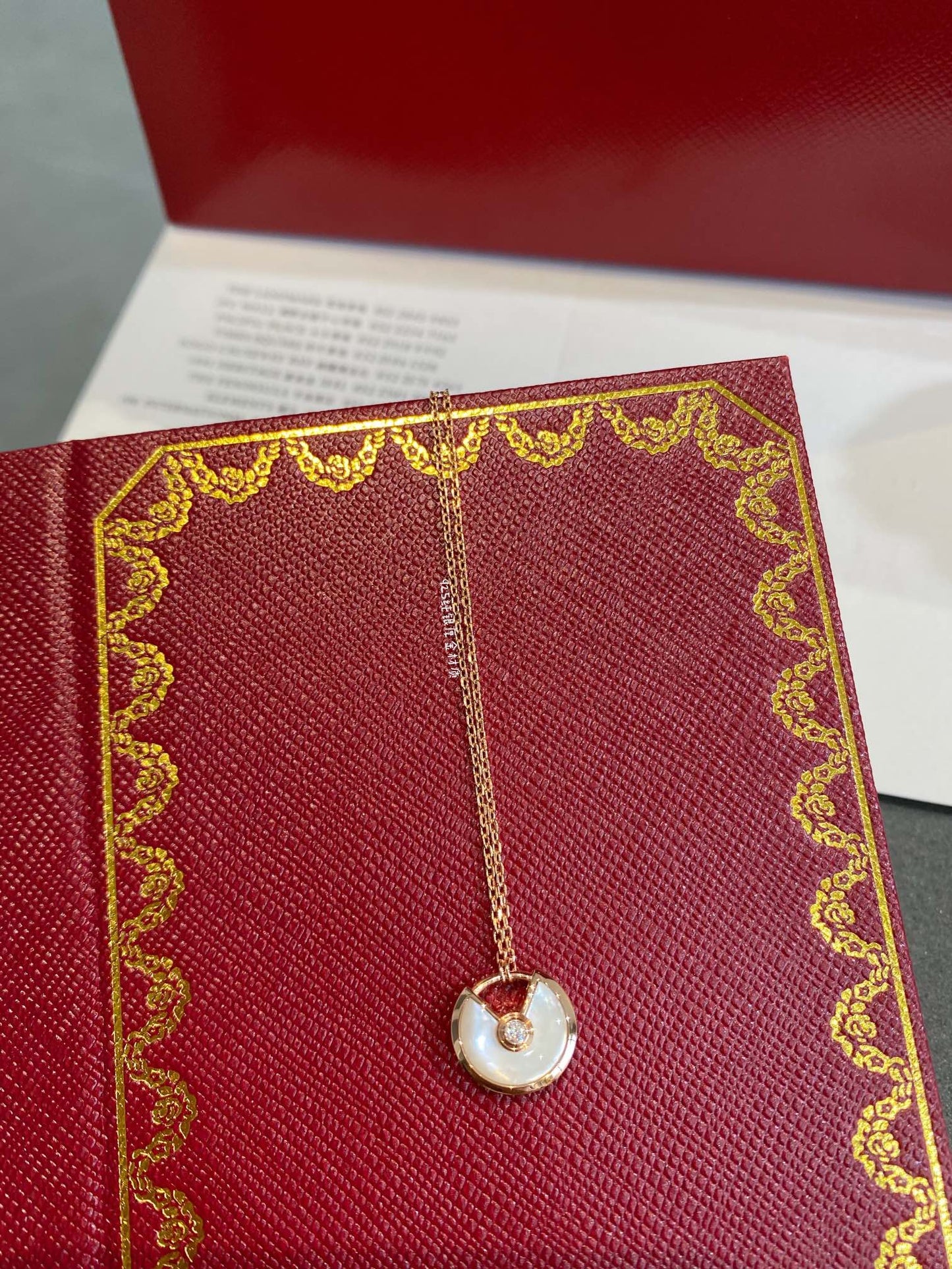 [Charm Aries Jewelry]AMULETTE ROSE GOLD MOP NECKLACE