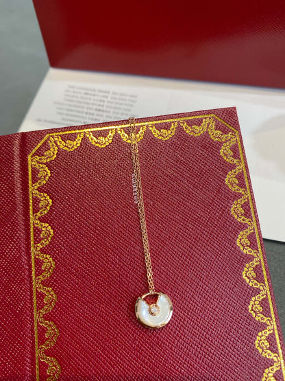 [Charm Aries Jewelry]AMULETTE ROSE GOLD MOP NECKLACE