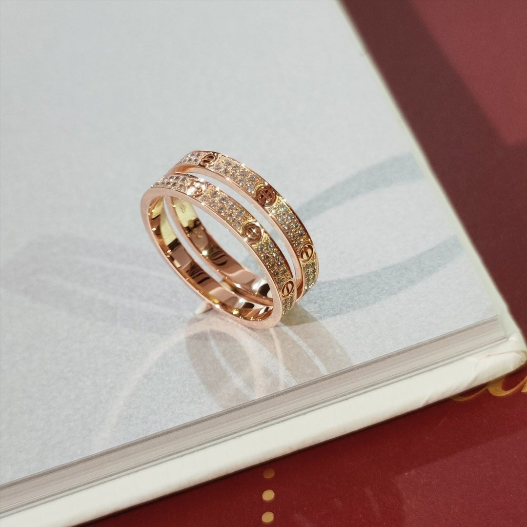 [Charm Aries Jewelry]LOVE RING 2.65MM DIAMOND